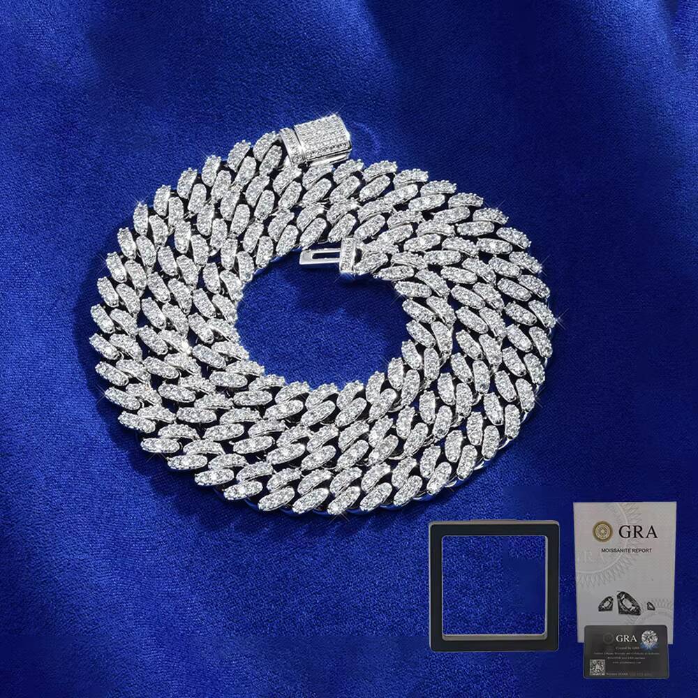 Advanced 925 Silver Moissanite Cuban Chain Necklace From Mozambique 8mm Cuban Chain