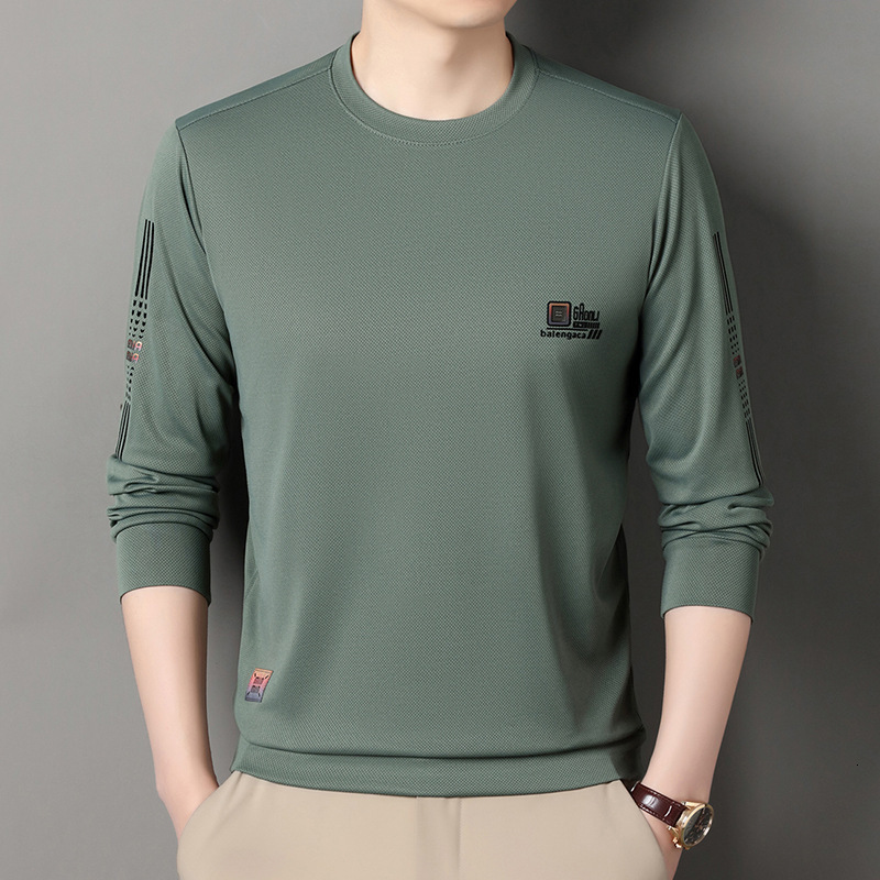 Live Hot-selling Long-sleeve Crew Neck Designer T-shirt Sweatshirt High-end Feel Men's Autumn New Korean Style Trendy Versatile Base Shirt T-shir