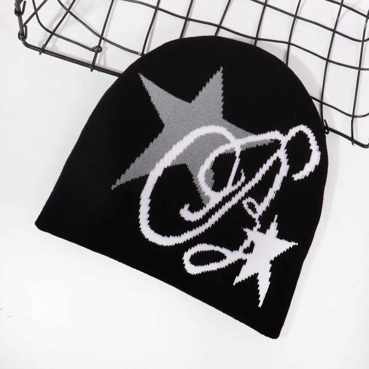 Star Letter Print Knit Beanie Soft Warm Winter Hat for Men Women Trendy Stretchy Skull Cap Cozy Fleece LinedXJ251101