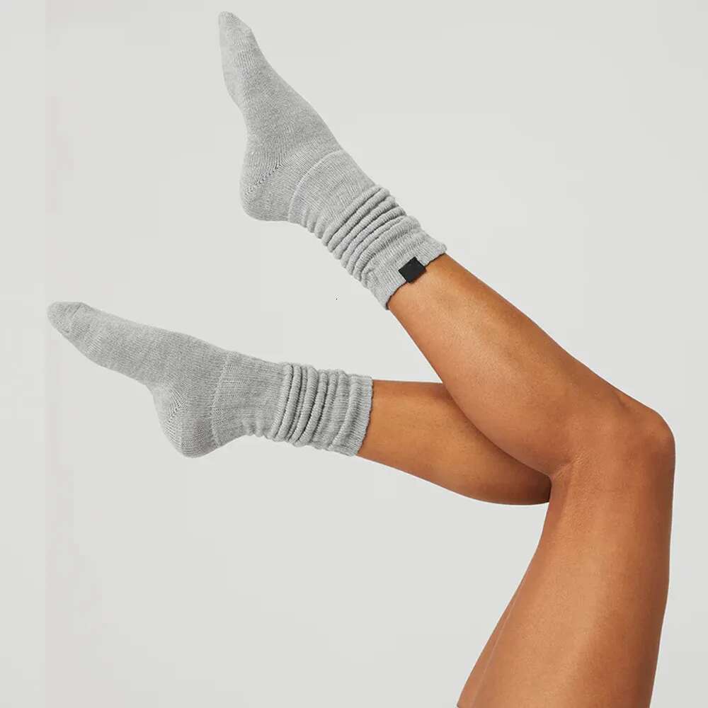 Yoga Tall Pure Cotton Warm Breathable Knit Sports Casual All-Match Super Thick Stack Wear Socks Scrunch Sock