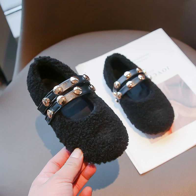 Kids Winter Fashion Hot Sale New Cute WarmSoft Metal Flat Walking Shoes Baby Girls Elegant Lightweight Casual Slipon ShoesT251101
