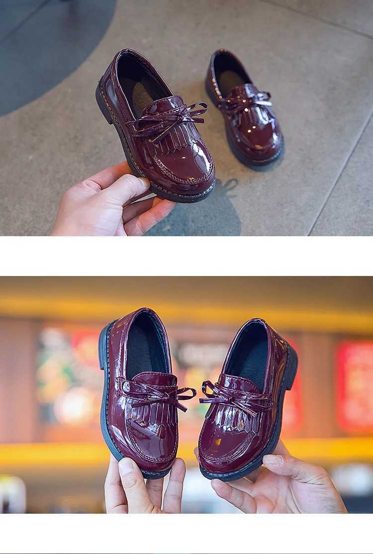 Fashion Girls Kids Children Leather Shoes Princess Sweet For Evening Party Children Flats Shoes New Autumn 2022 Hot BreathableT251101