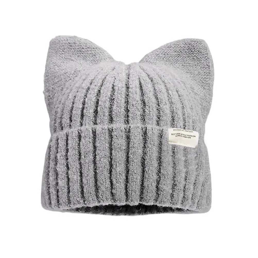 Cat Ear Beanie Winter Hat Warm Knitted Cap with Windproof Thickened Design Cute Autumn Winter Warm Accessories for Women GirlsXJ251101