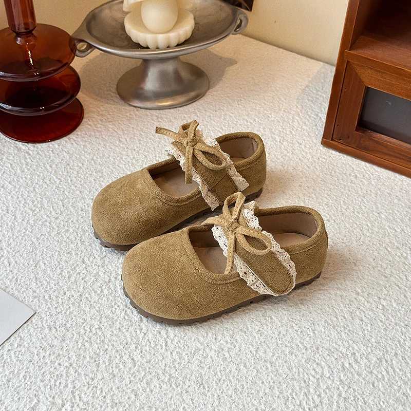 Fashion Girls Leather Shoes Sweet Spring Autumn Children Ruffled Edge Flat Shoes Elegant School Kids Causal Princess Shoes SoftT251101