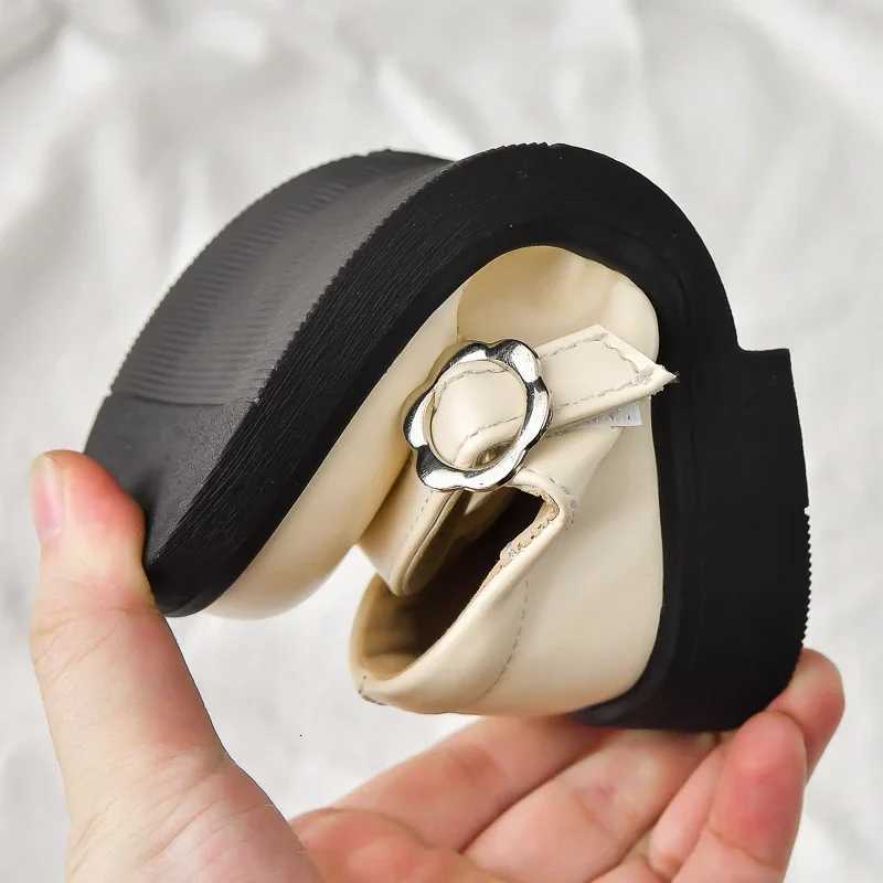 Kids Strappy Leather Shoes for Girls 2025 Autumn Nonslip Soft Sole Toddler Mary Jane Shoes Princess Kids Party Wedding Dress UpT251101