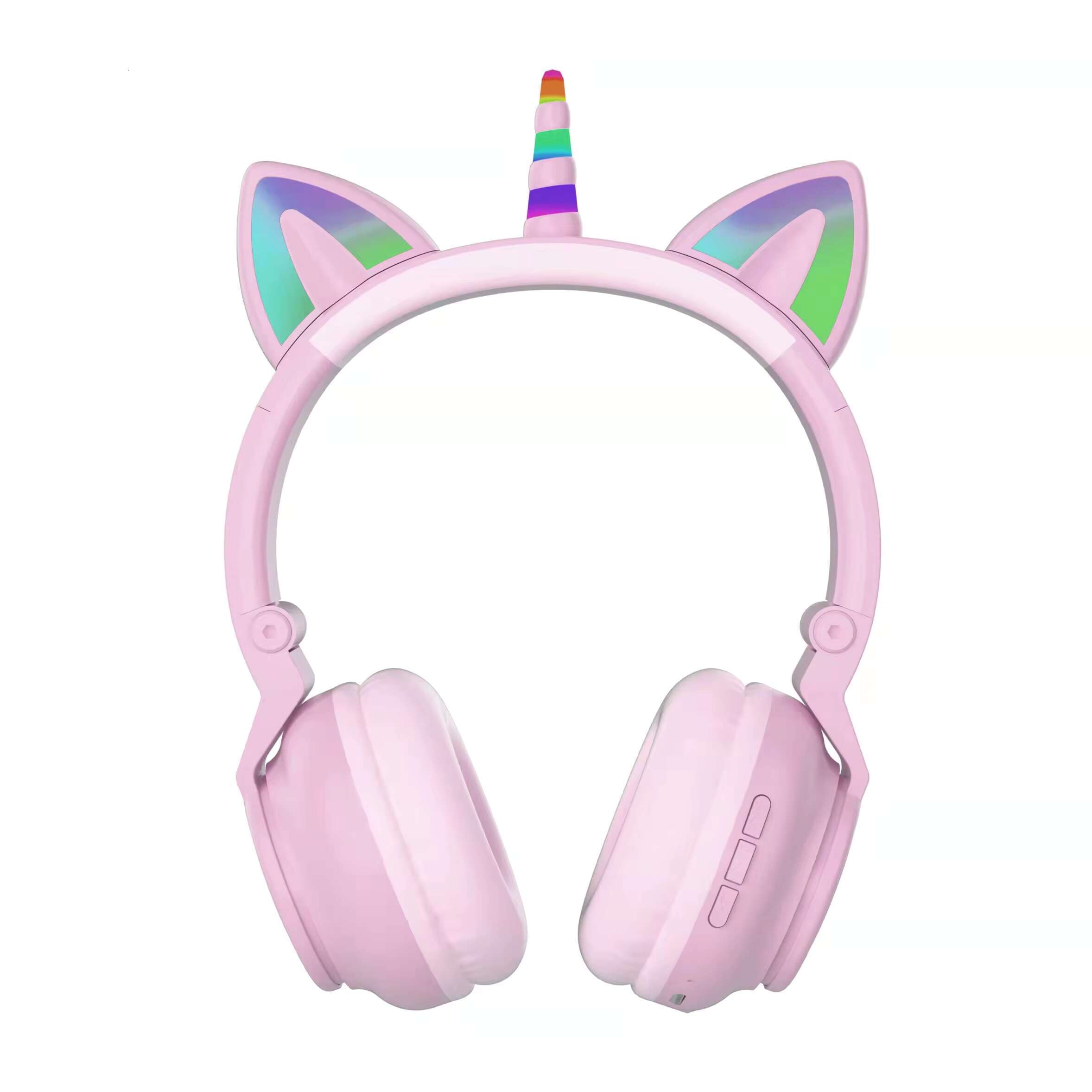 YUSONIC Cute Unicorn Wireless Bluetooth 5.3 Earphones LED Battery Flash Lamp TF Card Support Birthday Gift for Kids Girls