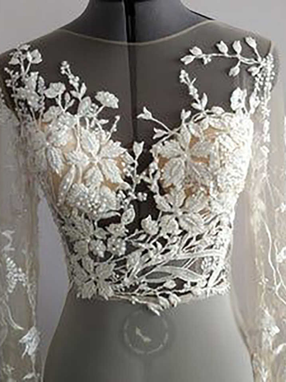 Modern Long Sleeve Bride Wrap Lace O Neck Pearls Beaded Appliques Bridal Jacket High Quality Wedding Accessories Customized