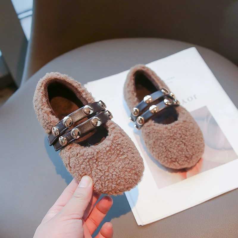 Kids Winter Fashion Hot Sale New Cute WarmSoft Metal Flat Walking Shoes Baby Girls Elegant Lightweight Casual Slipon ShoesT251101