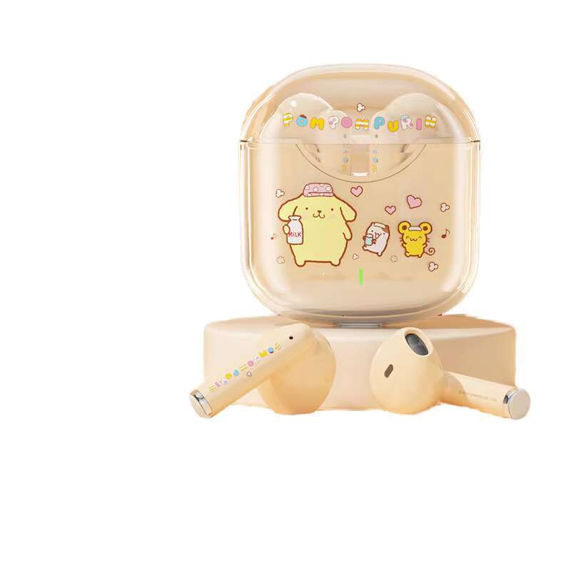 Cute Cartoon Design Half-In-Ear Bluetooth Headset Long-Endurance LED Battery Noise Reduction for Sports Waterproof On-Ear