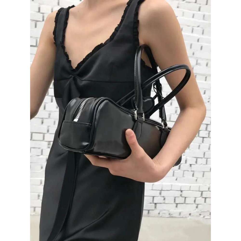 Women's Bags Solid Color Patent Leather Women Fashion Boston Casual Single Shoulder Handbag Tote High Street Design Underarm Bag