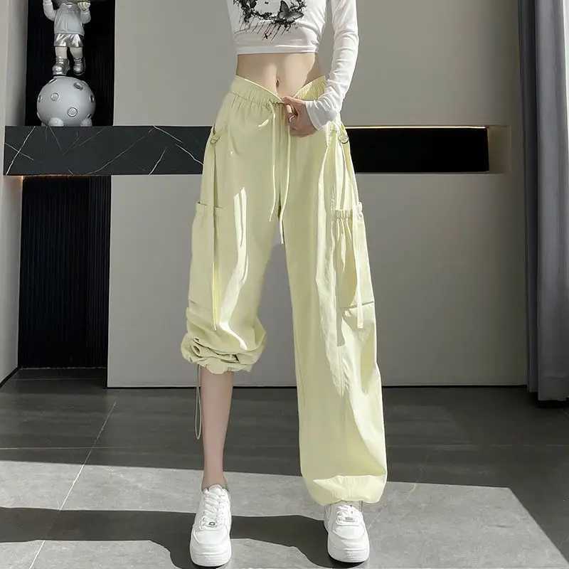 Womens Workwear Trousers LooseFit Sports Trousers Cool WideLeg Casual Long Trousers Soft Pockets Breathable J251031