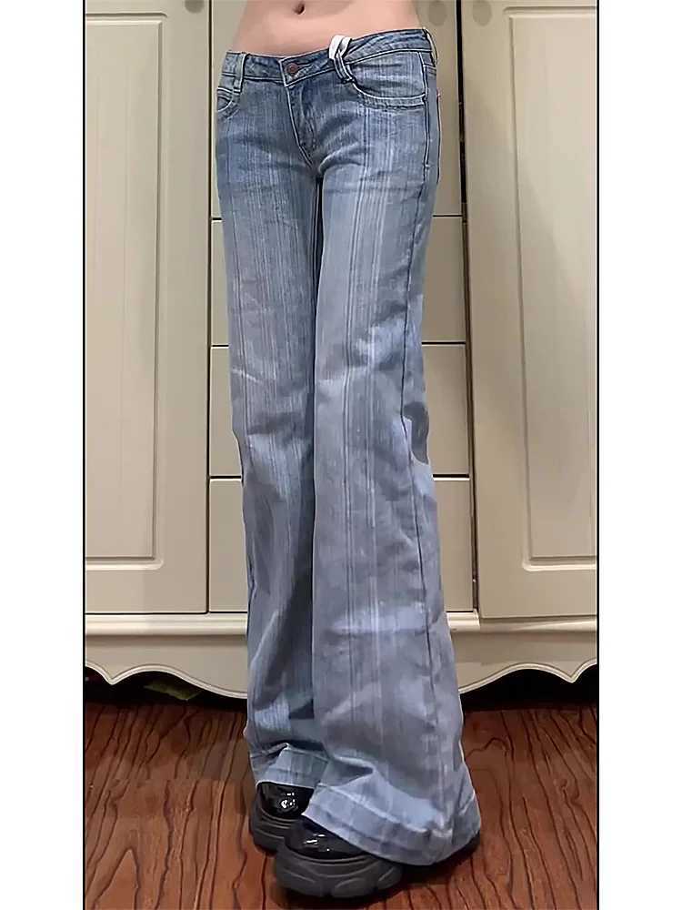 2025 Autumn Winter Women Vintage 2000s Low Rise Flare Denim Pants Y2k Japanese Streetwear Bootcut Jeans Baggy Bell Bottom New In J251031