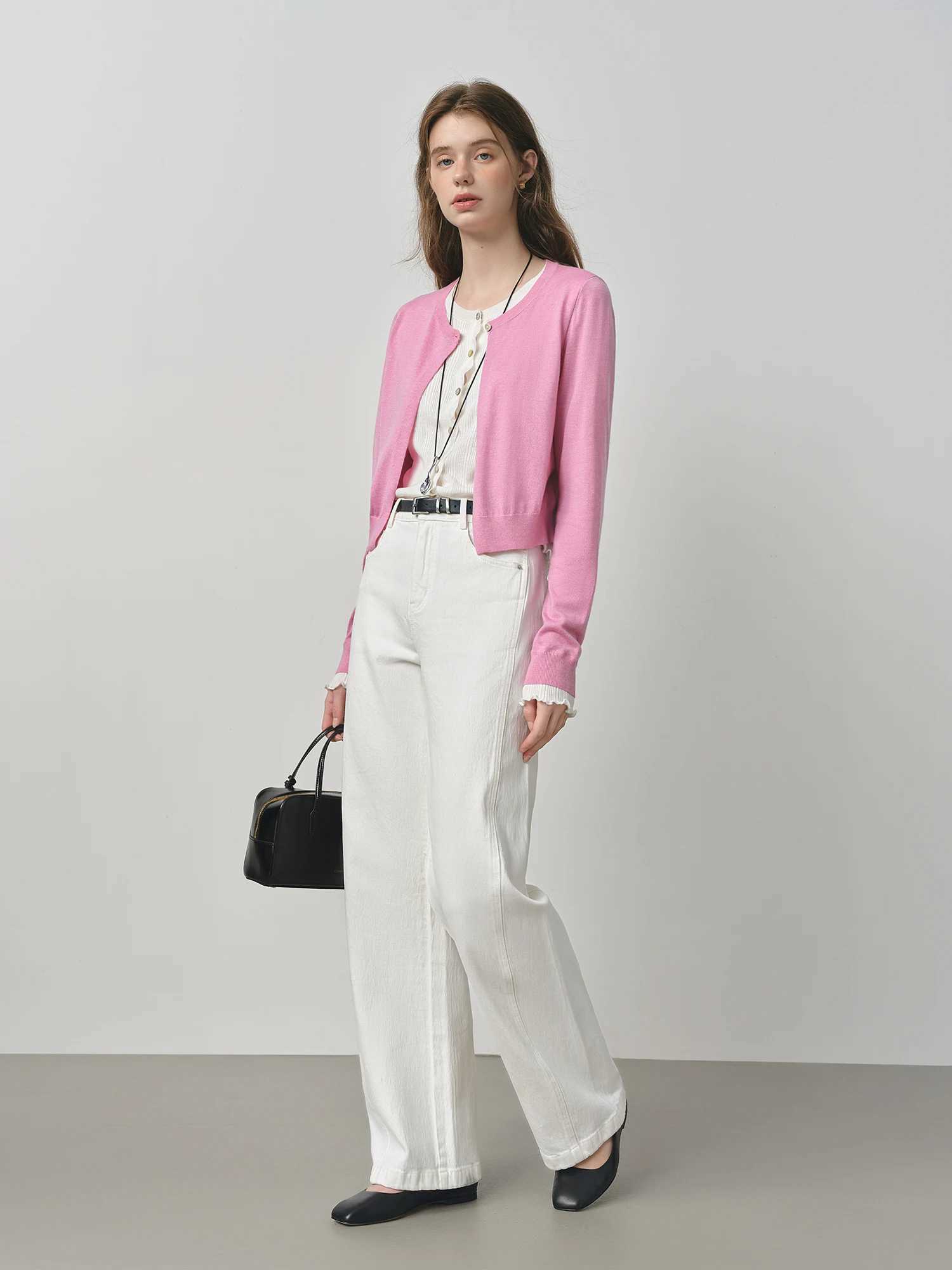 FSLE Retro Raw Denim Highwaist Straightleg Jeans Womens 2025 Early Autumn New 3D Cut Slimming Jeans 25FS13104 J251031