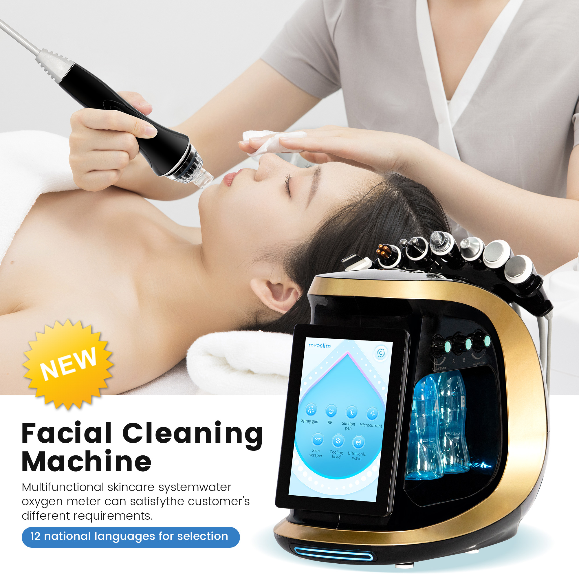 Hydro Dermabrasion Facial Machine Deep Cleansing and Exfoliation Skin Tightening Moisturizing Rejuvenation Beauty Salon Spa Equipment