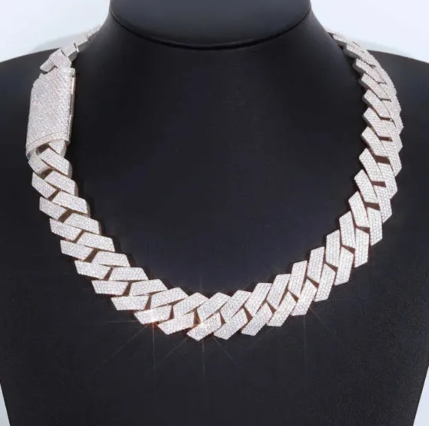 3rows 4rows 16mm 20mm Fine Jewelry S Sier Ice Out Moissanite Cuban k Chain Mans Hip Hop Necklace