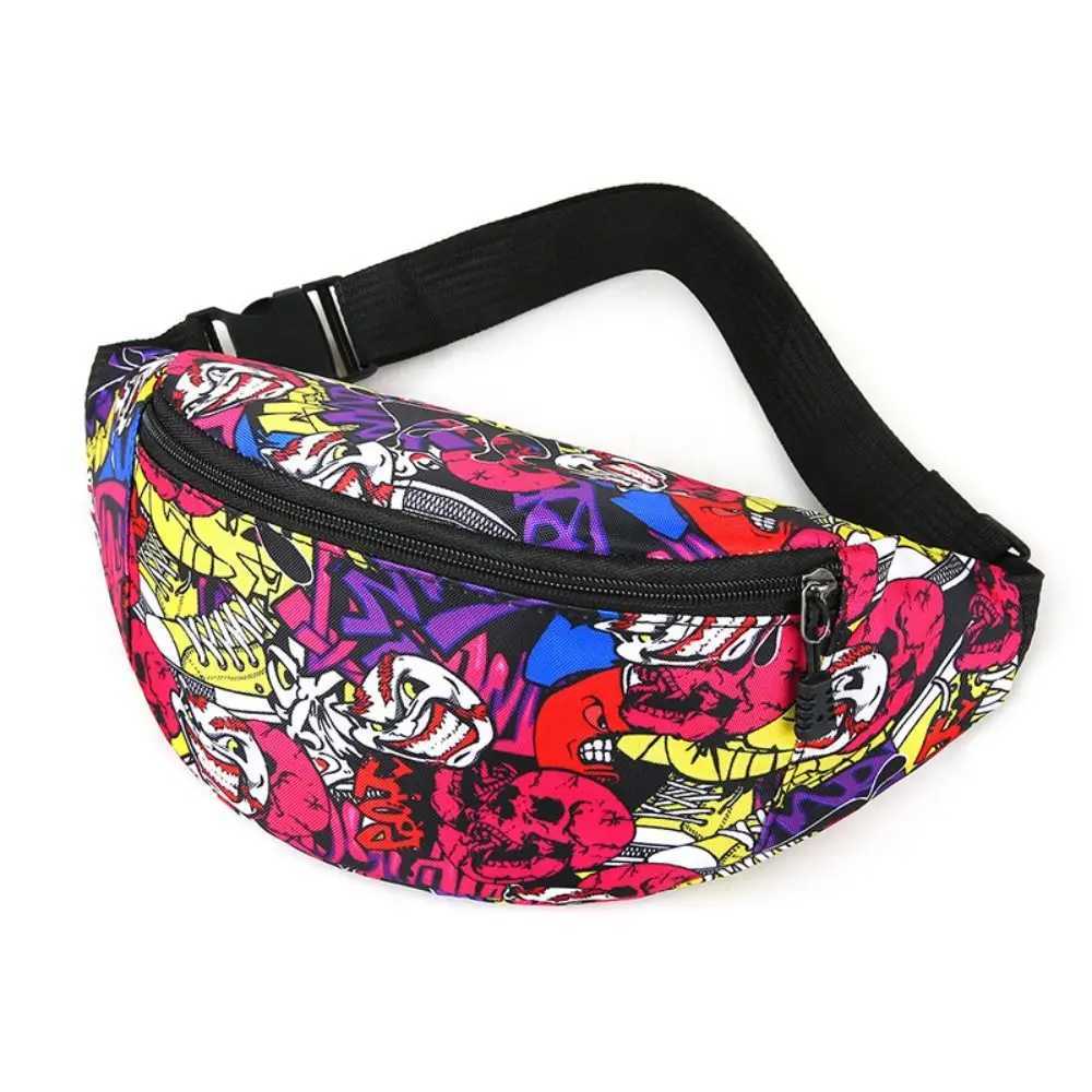 Flower Pattern Waist Bag Portable Waterproof Large Capacity Fanny Pack Printing Nylon Crossbody Bag Sport Travel Phone PocketW251101