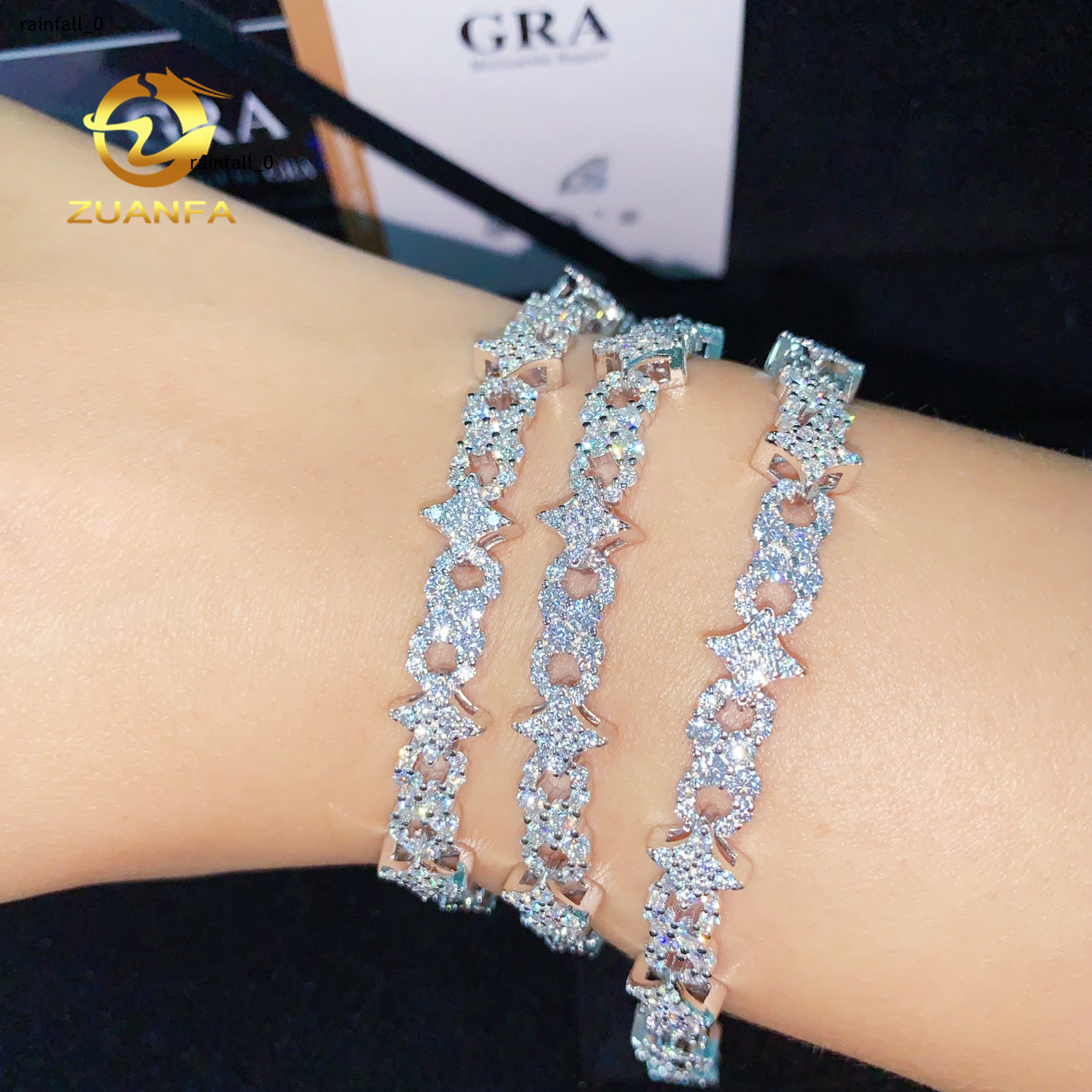 Small Star Infinity Links Moissanite Necklace Bracelet Infinity Cuban Link Chain Moissanite Cuban Link Bracelet