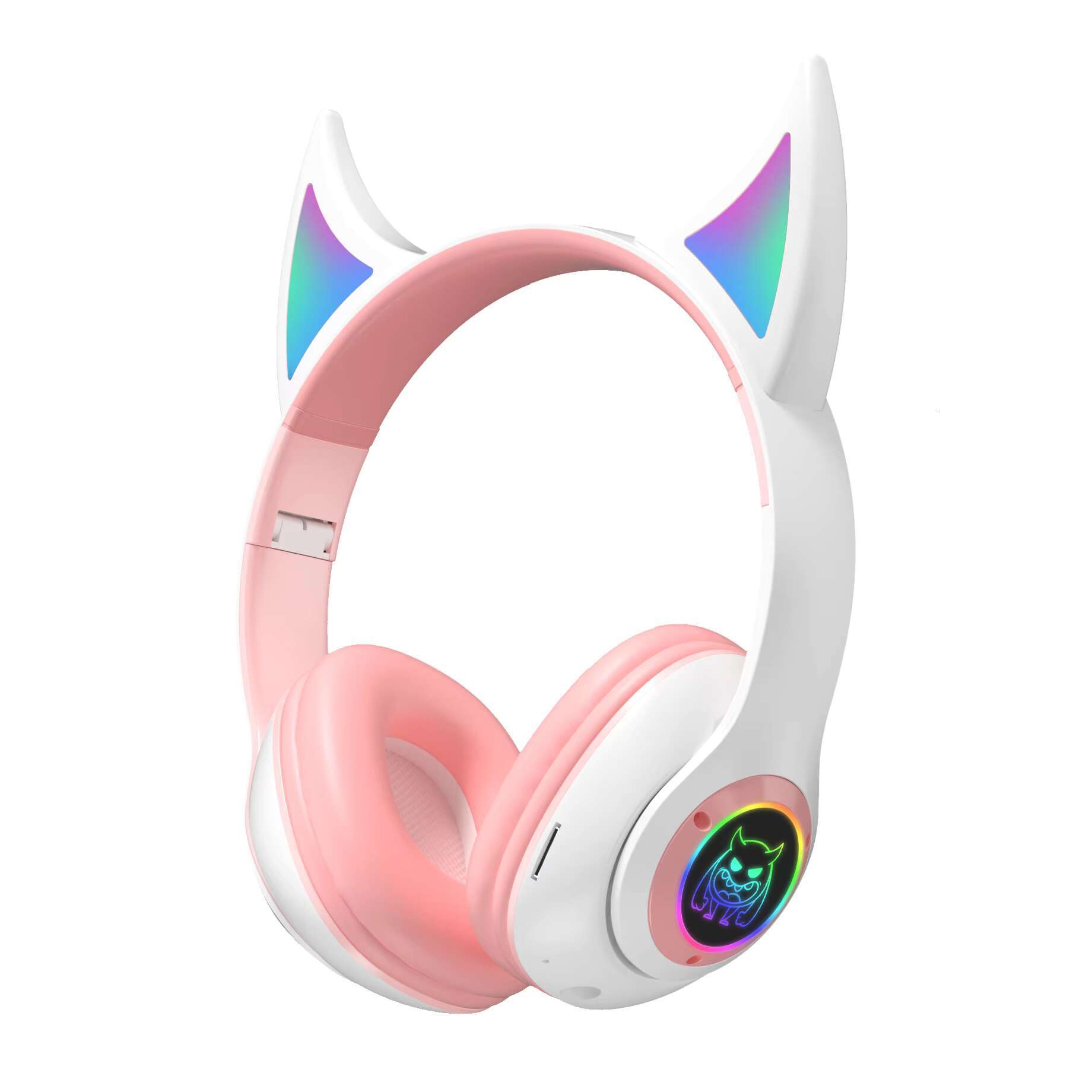 Trendy Cool Devil Angle Luminous Bluetooth Wireless Sports DJ Headset Waterproof Noise Cancelg Stereo Subwoofer Earphones AAC