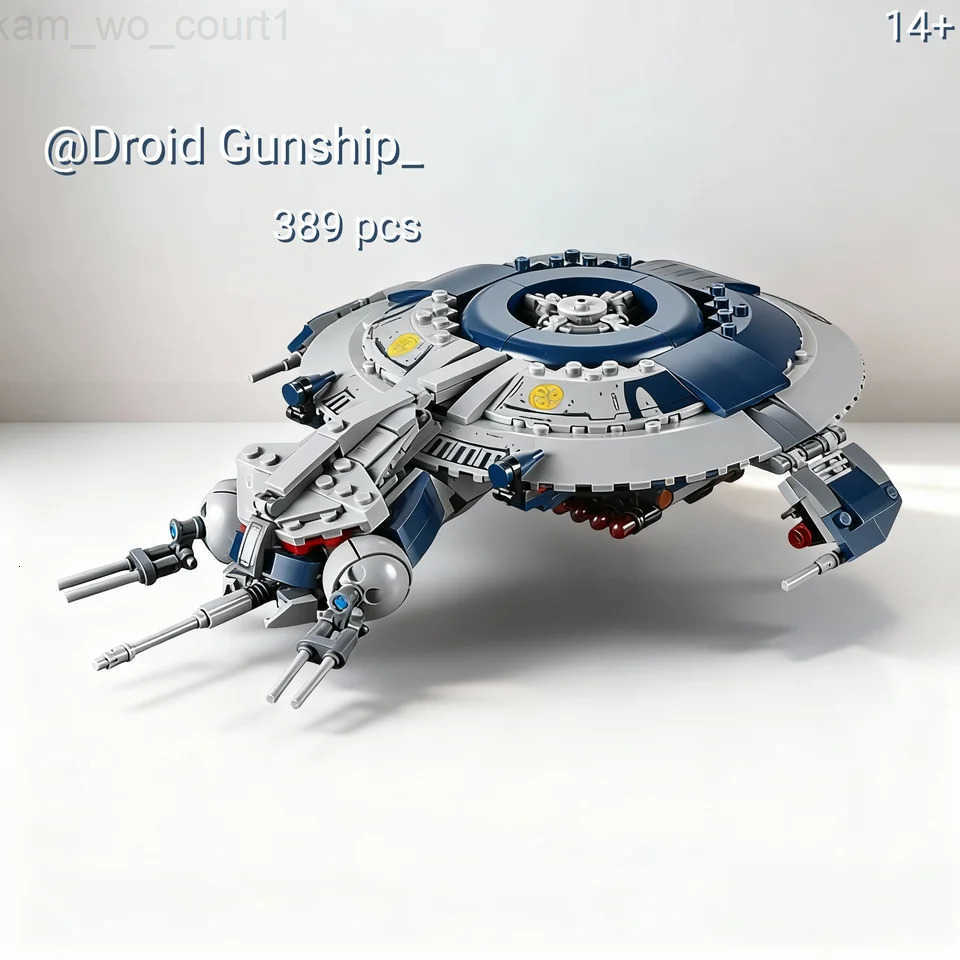 329PCS Droid Gunship Spaceship Building Blocks Set Compatible With 75233 Space Fighter Model Kids For Creative Christmas Gifts M251101