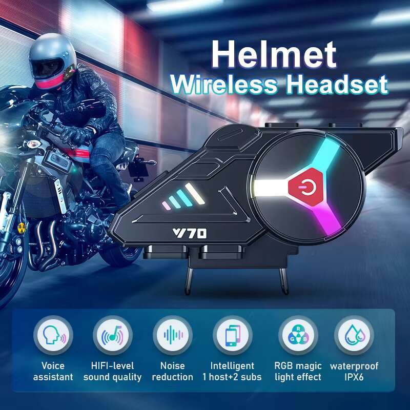 Cool Appearance Y70 Helmet Blue Tooth Headphone Hands-free Fast Connect Wireless Headset for Motorcycle