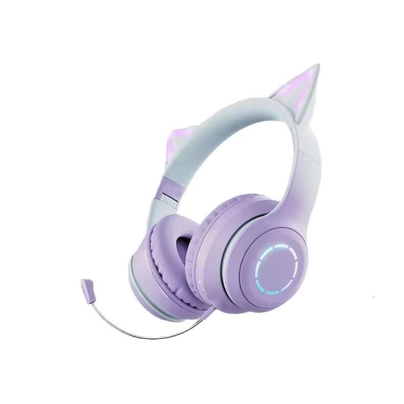 In Stock B39PRO Cute Cat Ear Designed Wireless Earphone Headphone with Cool Light