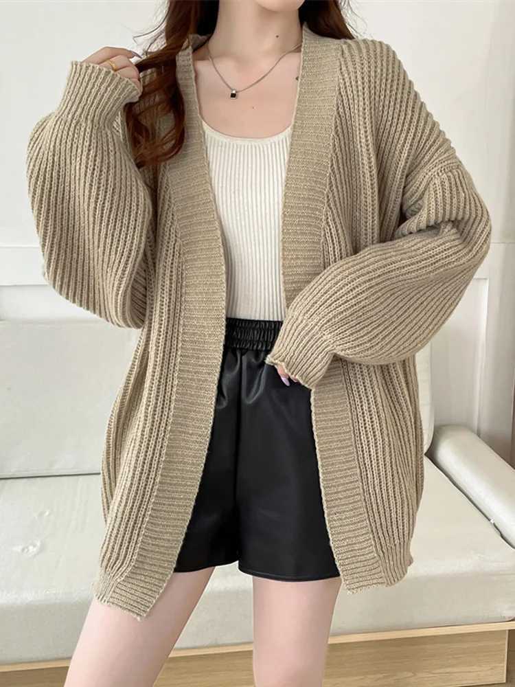 New Fashion Knitted Cardigan Sweater Women Autumn Winter Long Sleeve Casual Loose Sweater Coat Winter Knit ClothesT251101