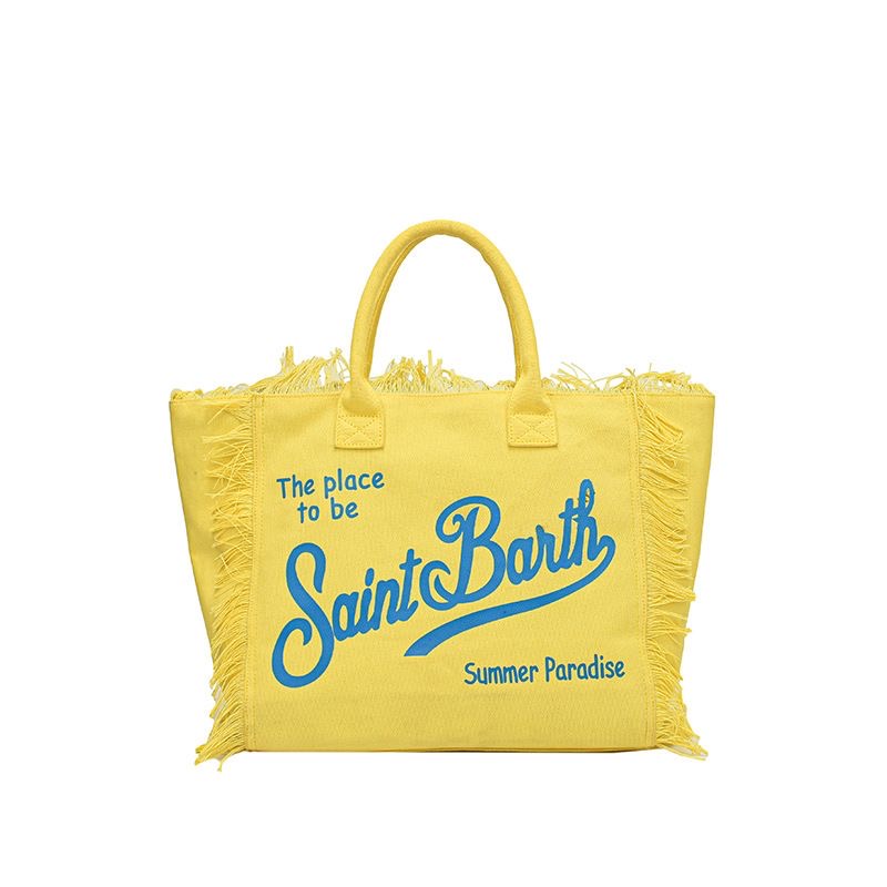 Evening Bags Spring Summer Leisure Holiday Tourism Canvas Stripe Handmade Tassel Handbag Tote Bag St barts travel bag yellow stiped bags