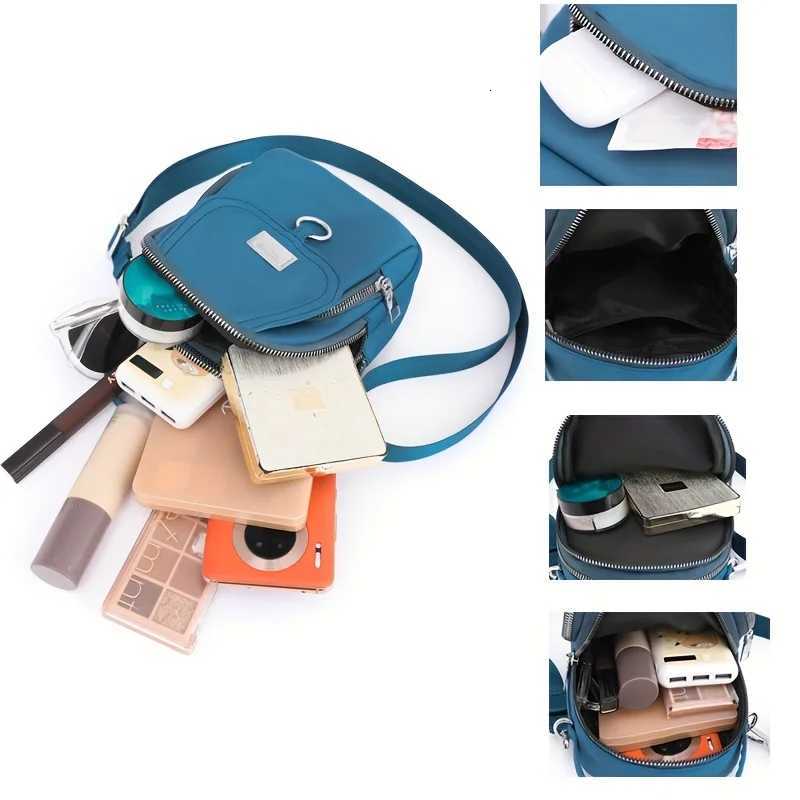 Lightweight Nylon Womens Crossbody Bag Casual Mini Handbag Shoulder Bags for Women Tote Purses with Multiple Zip CompartmentsW251101