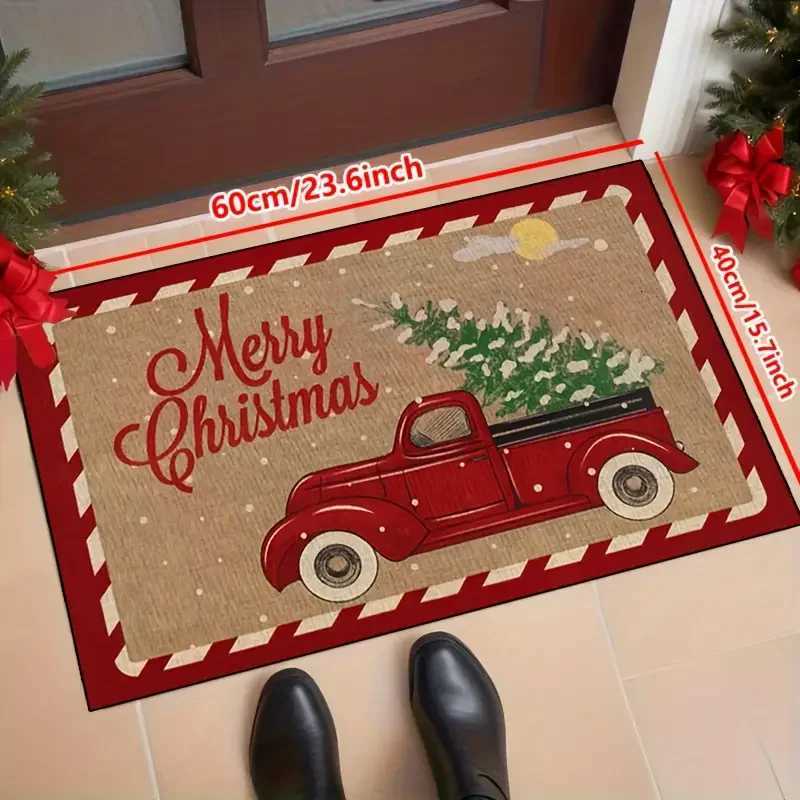 VIKAMA Christmas Red Truck Door Mats AntiSlip Machine Washable Suitable For IndoorOutdoor Use Home Decoration X251101
