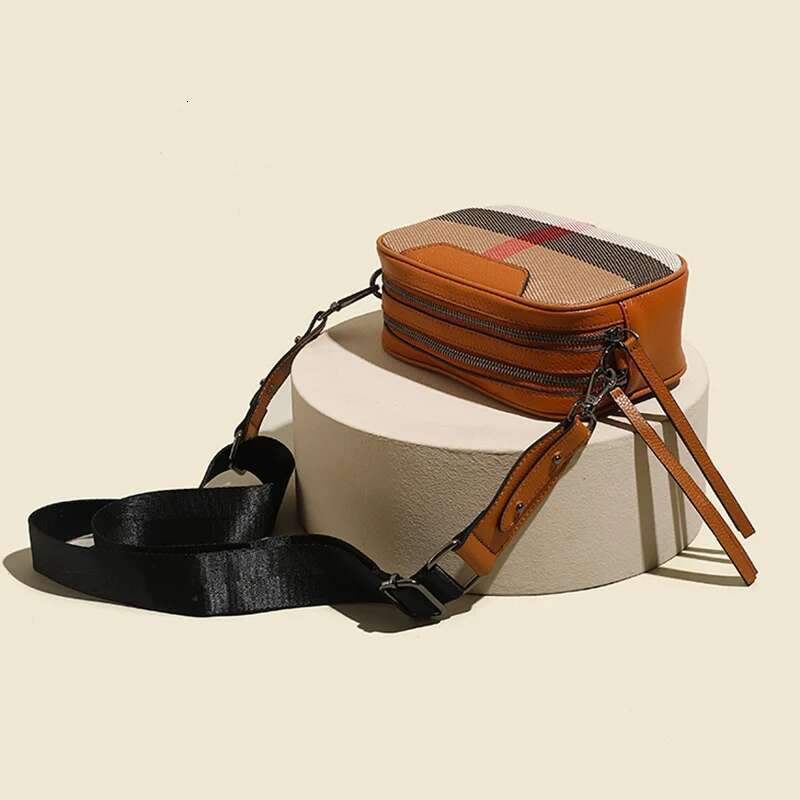 Genuine Leather Women Bag Small Canvas Crossbody Handbag Wide Strap Trendy Square Flap Designer Sg Shoulder hot Bags Box