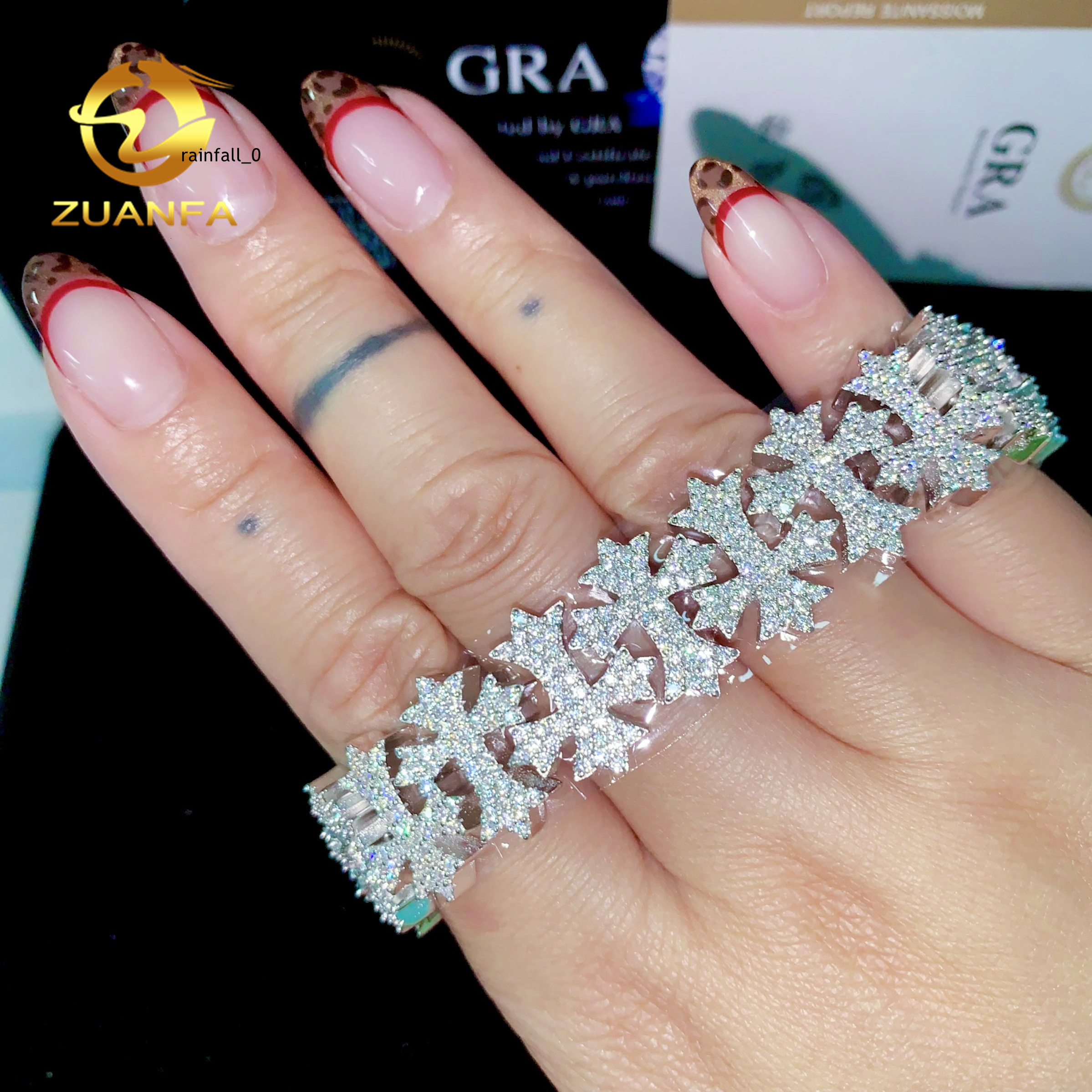 Heavy Cross Bracelet 16mm Moissanite Diamond Cuban Link Chain Moissanite Cuban Link Bracelet Cuban Chain