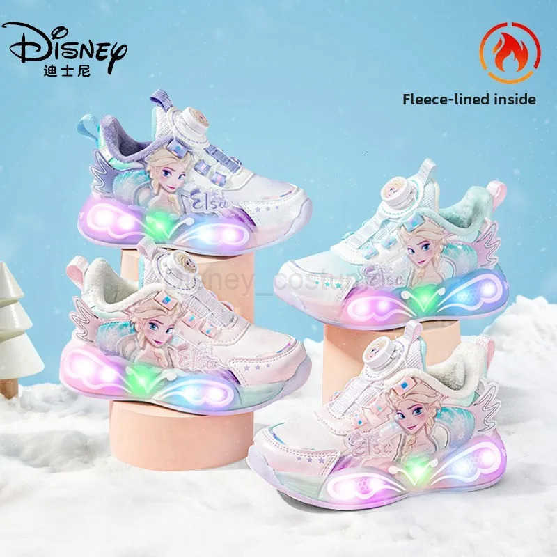 Disney Elsa Princess Light Up Sneakers for Autumn and Winter H251101