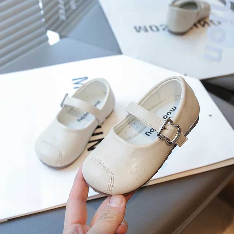 2025 New Girls Dress Shoes Simple Soft Toddler Little Kid Solid Strap Ballet Mary Jane Ballerina Flats Toddler Girl Leather ShoeT251101