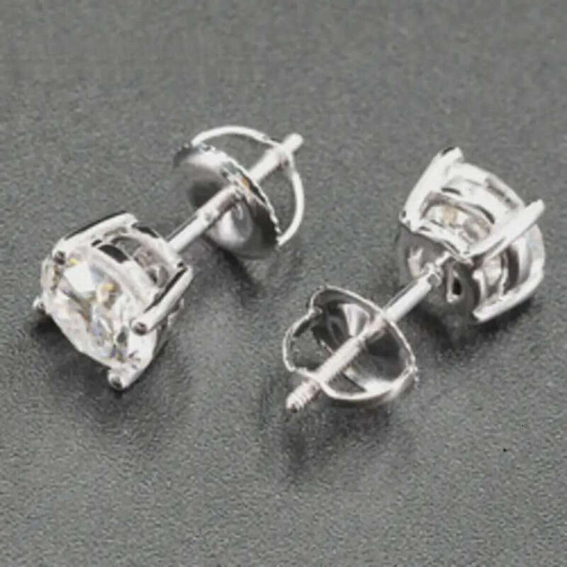 Hot Selg Top Quality Stud Earring Pass Dia Tester Screw Back Hip Hop 10K Solid Gold Earrings Moissanite Jewelry