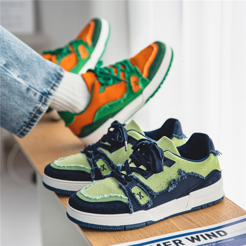 Ddmyoutdoor Spring Fashion Orange Men S Designer Sneakers Skateboard Outdoor Sports Platform Skate Shoes Trainers Zapatillas Hombre Outdoor Shoes