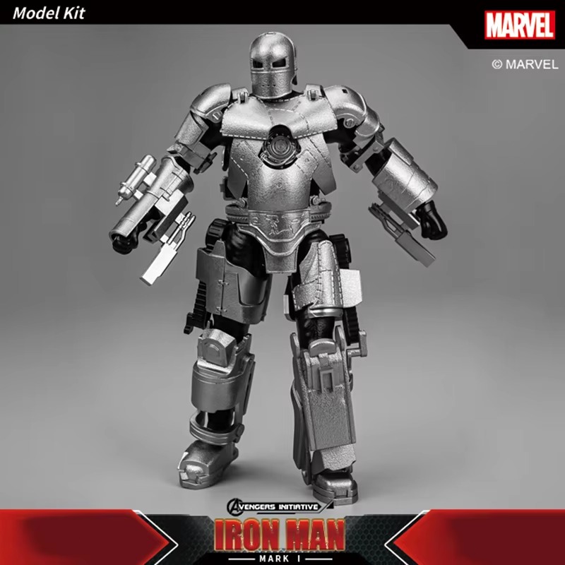 Fondjoy Marvel Avengers Iron Man MK1 1/12 Scale ABS Action Figure, Movable Joints Collectible Model Kit for Boys Adult Collectors, Birthday Gifts