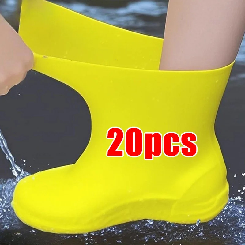 220pcs Latex WaterProof Shoe Covers Unisex Shoes Protectors Reusable NonSlip Rain Boot Overshoes Walking Shoes Accessories 251028