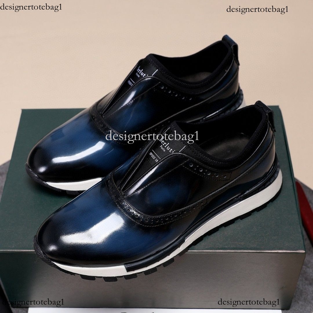 New Berlut Men's Sports Retro Calf Leather Polished Casual Shoes