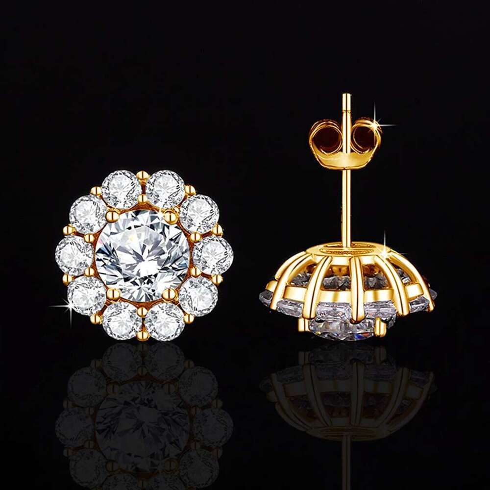 Szjinao 2 Carat Total Moissanite Dia With Certificate D Color VVS1 Charm wer Studs Earrings For Women Gift Trend