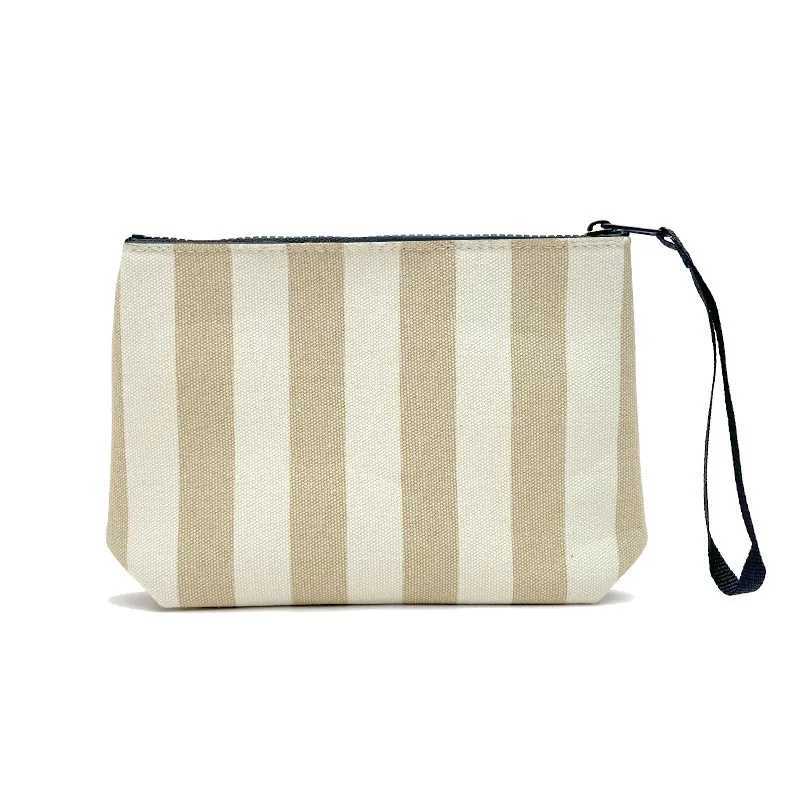 SAINT BARTH 2025 New Striped Canvas Handbag for Women European and American Clutch Bag Diving HandbagC250401