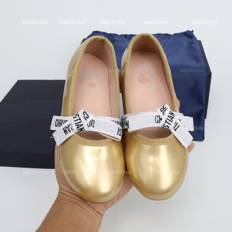 Baby Girls Designer Shoes Toddlers Bow Tie Strap Design-shoes Kids Letter Leather Soft Bottoms Single Princess Sneaker Solid Color Shoe Party Round Toe EUR 20-35