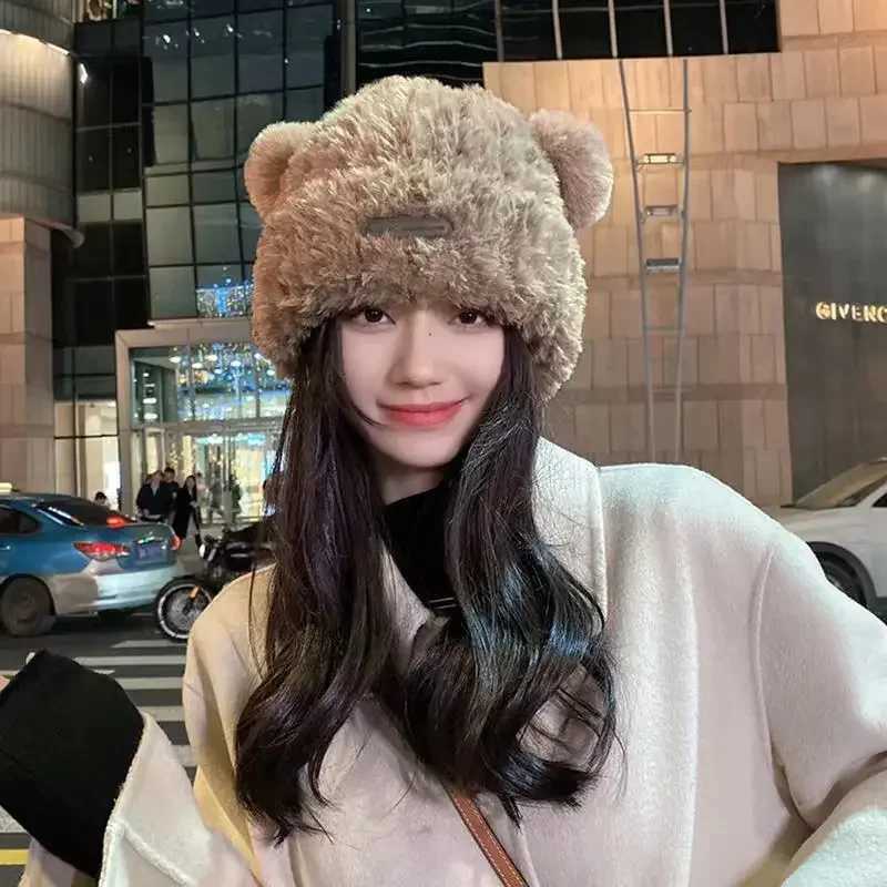 Letter Bear Ears KnittedCute Woolen Hat Beanie Hat Cat Ears Beanie Allmatch Skull Lovely Cap WinterAutumn Cute Popular HatXJ251101