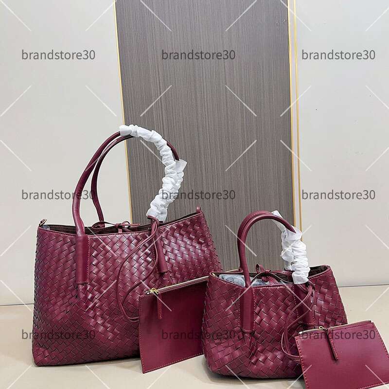 10ADesigner dragon diffusion woven top layer cowhide womens french basket handmade leather tote bag shoulder High quality underarm bag