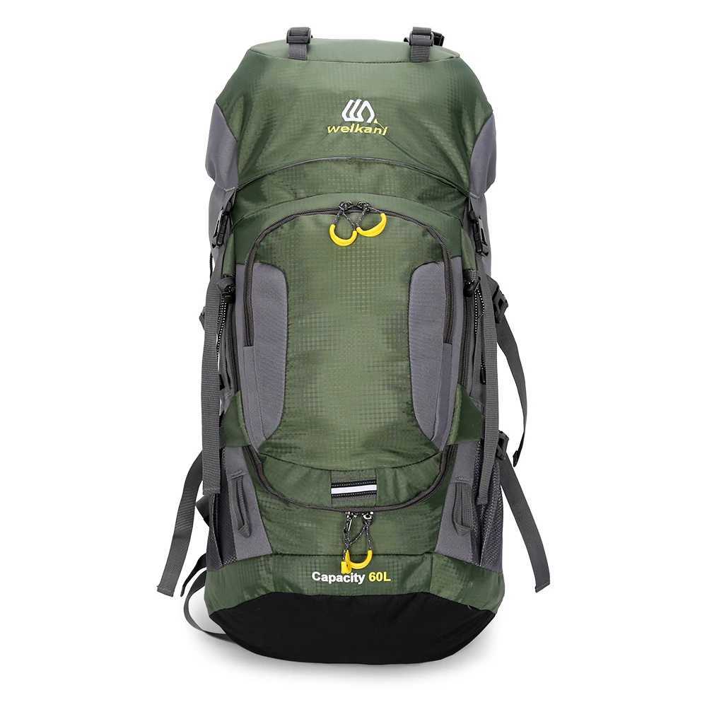 New 60L Waterproof Hiking Backpack Camping Mountain Climbing Cycle Backpack Outdoor Sport Bag with Rain Cover Hiking BackpackC250407