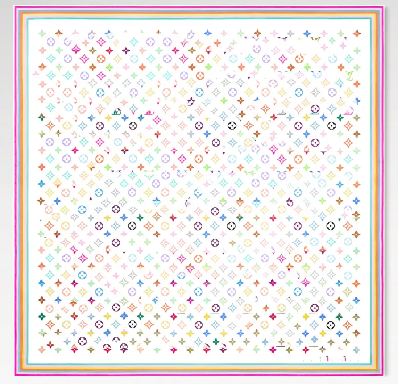 M94967 90*90Cm 25Ss Designer V Women's Shawl Top Twill Silk Square Double-Sided Two-Color Printed Spring/Summer Scarf 226