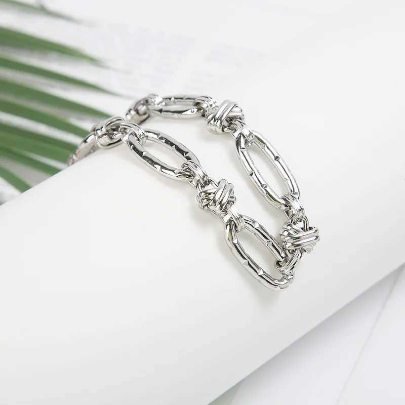 New Hip Hop 316L Stainless Steel DIY Chain Bracelet Suitable for Women Heavy Fashion Aesthetics Punk Jewelry Y250329