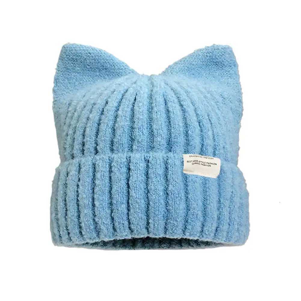 Cat Ear Beanie Winter Hat Warm Knitted Cap with Windproof Thickened Design Cute Autumn Winter Warm Accessories for Women GirlsXJ251101