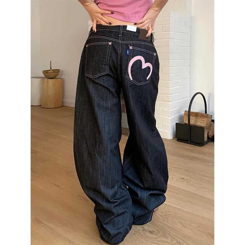 2025 Autumn Vintage 90s Punk Street Baggy Harajuku Jeans Womens Casual Mop Full Length Pants Y2K Aesthetic Style Denim Trouser J251031