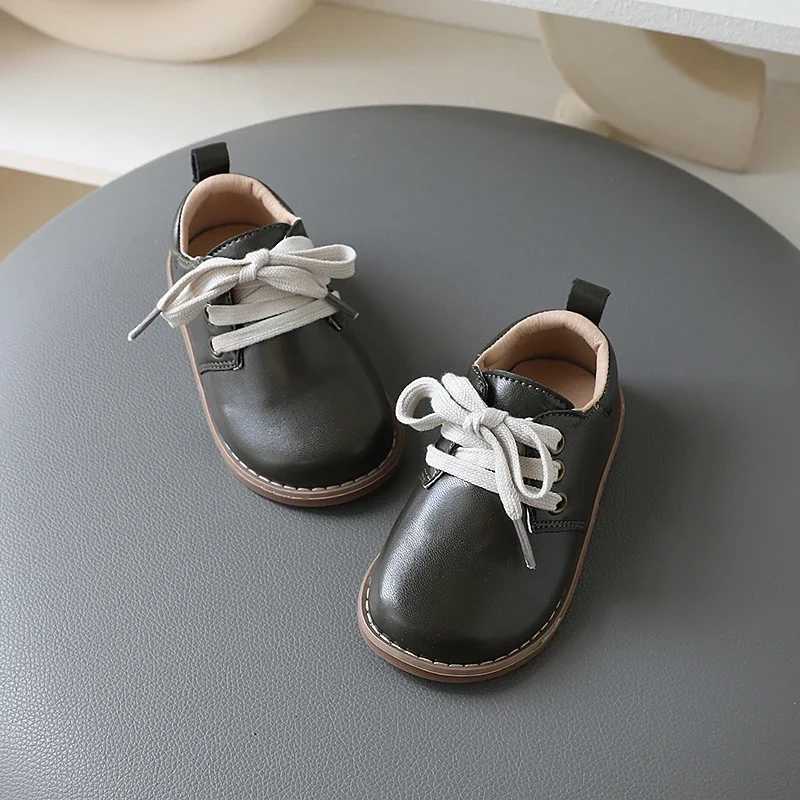 ChildrenCasual Leather Shoes Fashion Toddler Gilrs Boys Laceup School Shoes Autumn Spring 3 4 5 6Y Fashion Mary Jane ShoesT251101