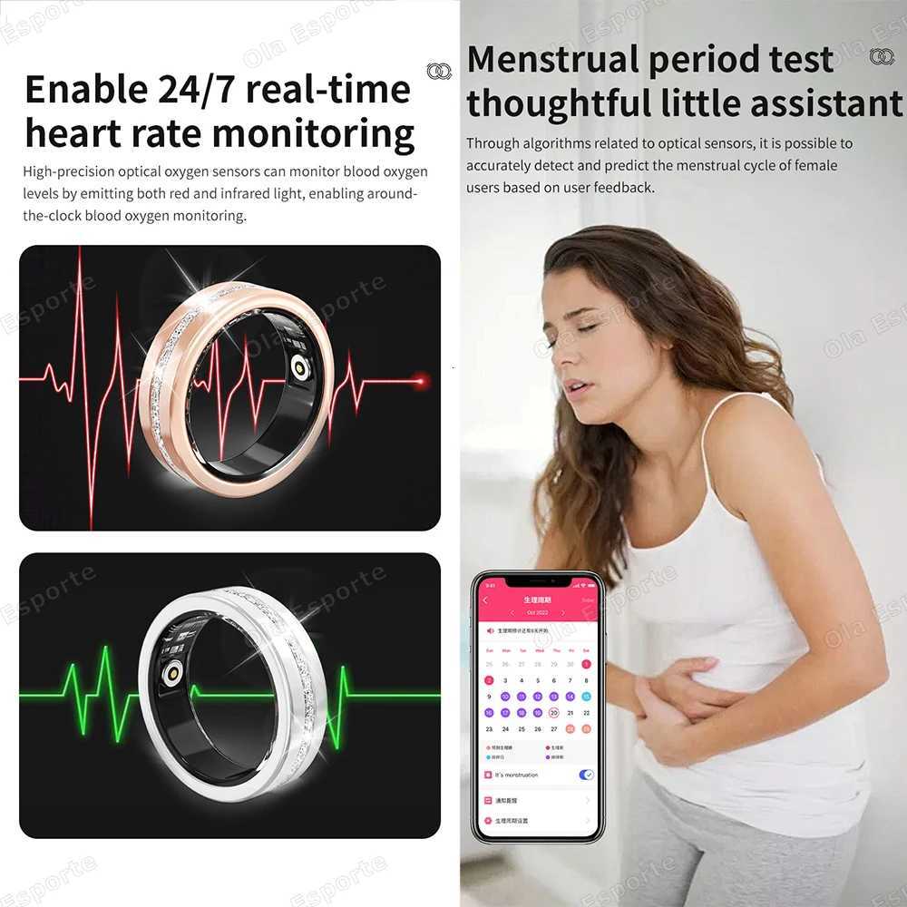 Ola orte Diamond Smart Ring 2025 Wen Health Monitor Ring RateBlood OxygenSleep Monitor Sports Waterproof Smartring Y251014